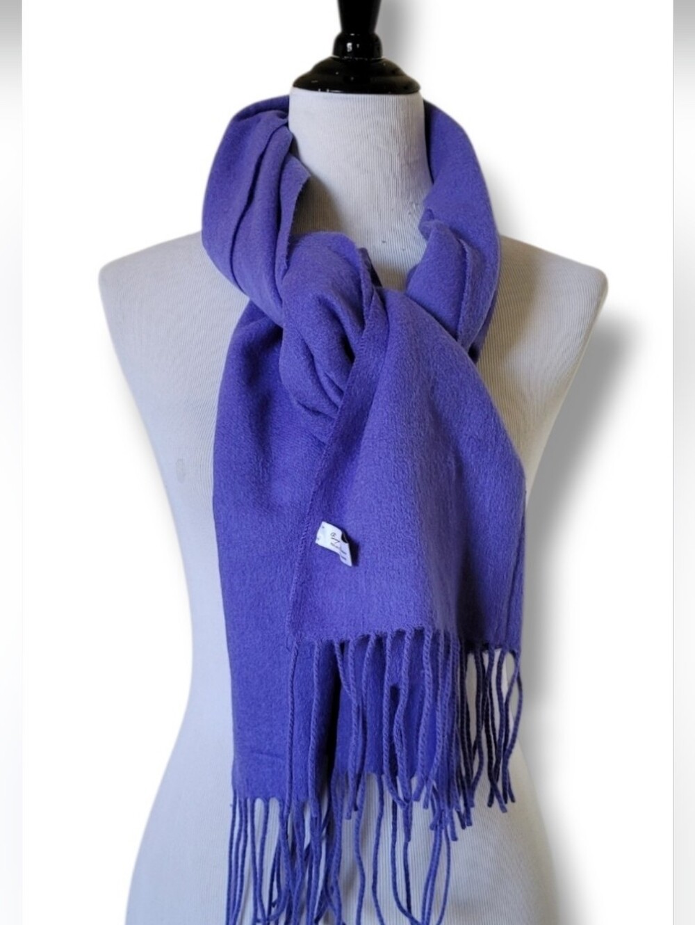 Enzo Mantovani Felted Scarf Fringed Lilac